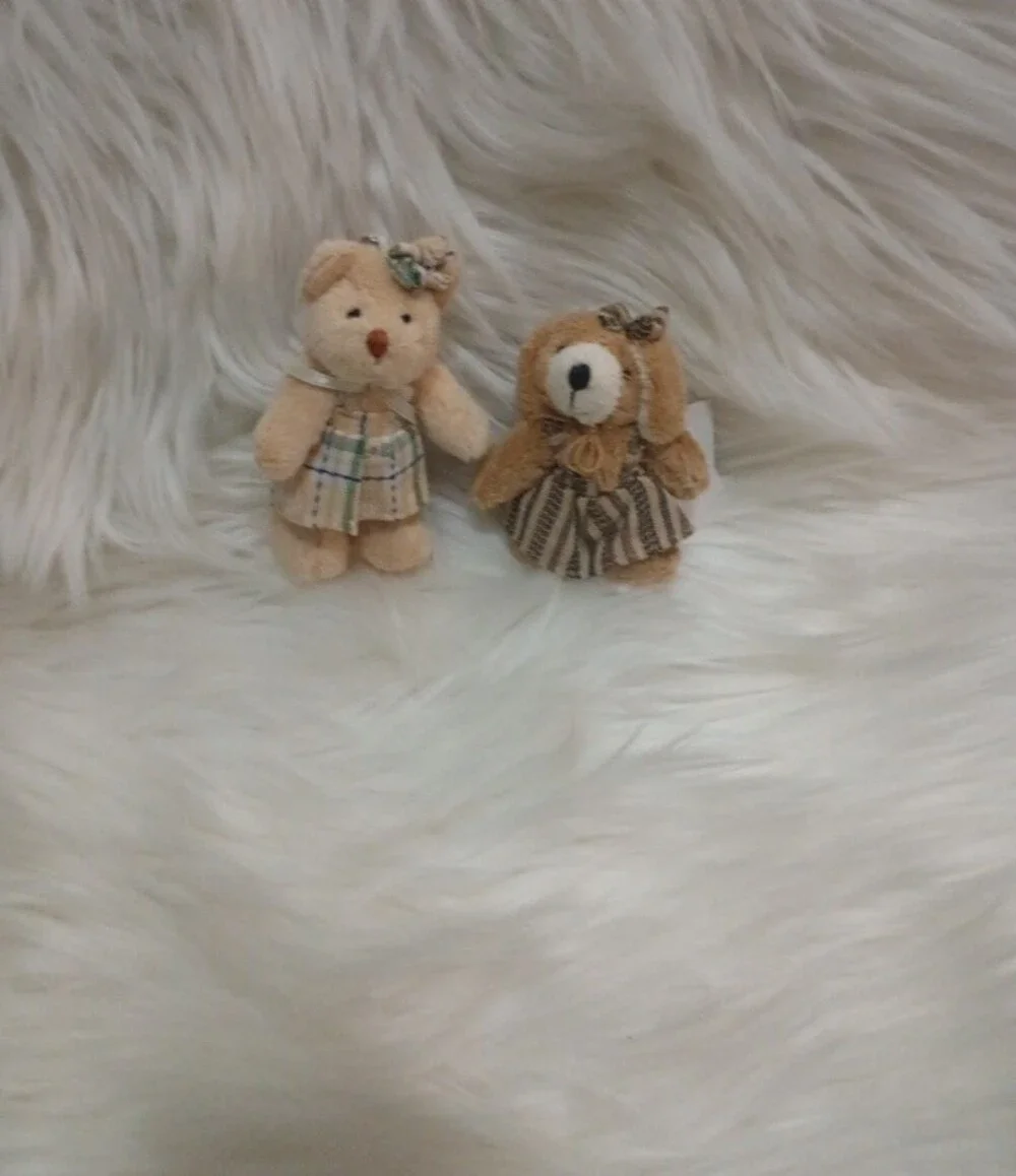 Cozy Town  Vintage Plush Beige Teddy Keychain Accessory  NWT.